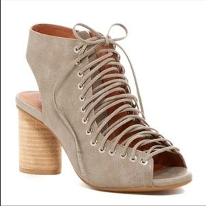Jeffrey Campbell Lace Up Peep Toe Covet Gray 7